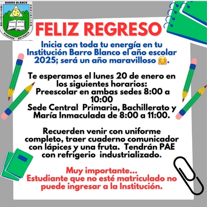 Regreso a clases Año 2025